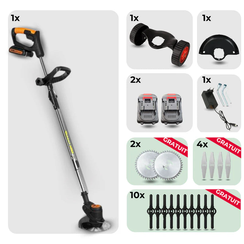 PowerHerbe® - Taille-Herbe sans fil 3 en 1 (+2 batteries GRATUITES)
