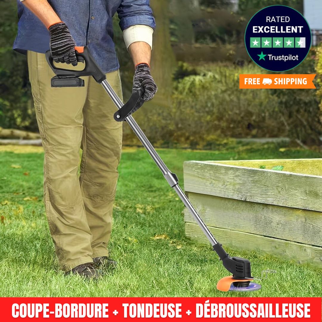 PowerHerbe® - Taille-Herbe sans fil 3 en 1 (+2 batteries GRATUITES)