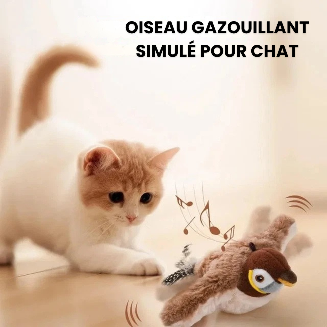 Oiseauly® - Oiseau Gazouillant Simulé pour Chat